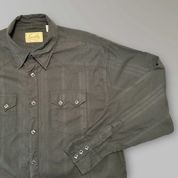 Scully Other - Scully Western Shirt Mens Size XL Black Pearl Snap Button Down Long Sleeve